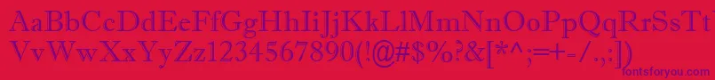 Imprisha-Schriftart – Violette Schriften auf rotem Hintergrund