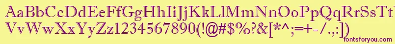 Imprisha Font – Purple Fonts on Yellow Background