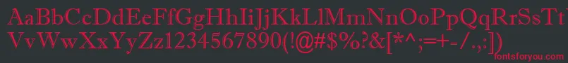 フォントImprisha – 黒い背景に赤い文字