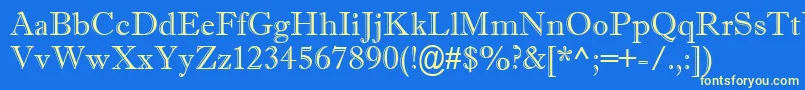 Imprisha Font – Yellow Fonts on Blue Background