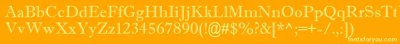 Lisätietoja Imprisha-fontista Imprisha-fontti – keltaiset fontit oranssilla taustalla