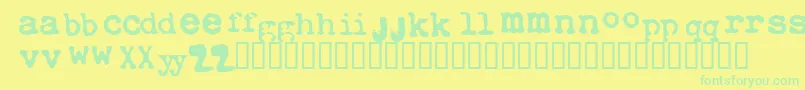 Xtctype Font – Green Fonts on Yellow Background