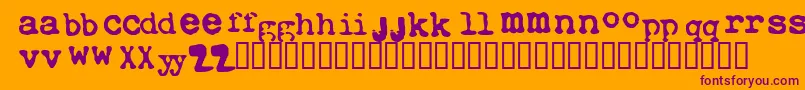 Xtctype-Schriftart – Violette Schriften auf orangefarbenem Hintergrund