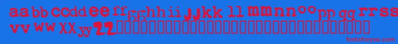 Fonte Xtctype – fontes vermelhas em um fundo azul