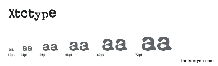Größen der Schriftart Xtctype