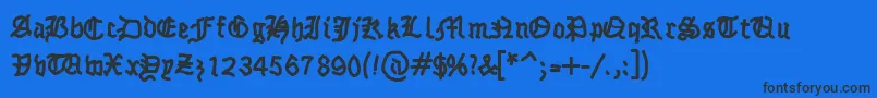 Fraktsketch Font – Black Fonts on Blue Background