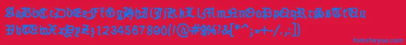 Fraktsketch Font – Blue Fonts on Red Background