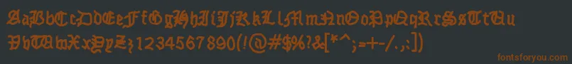 Fraktsketch-fontti – ruskeat fontit mustalla taustalla