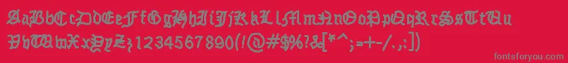 Fraktsketch-fontti – harmaat kirjasimet punaisella taustalla