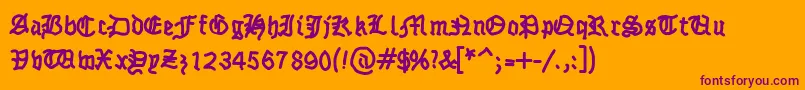 Fraktsketch Font – Purple Fonts on Orange Background