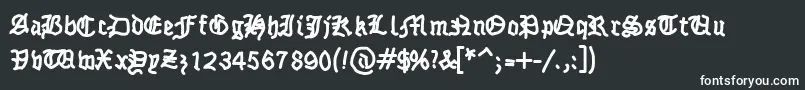 Fraktsketch-fontti – valkoiset fontit mustalla taustalla
