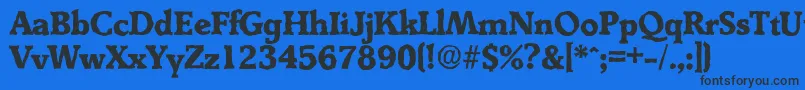 DerringerantiqueXboldRegular-Schriftart – Schwarze Schriften auf blauem Hintergrund