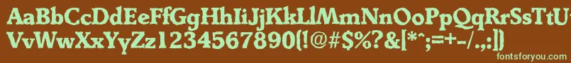 DerringerantiqueXboldRegular Font – Green Fonts on Brown Background