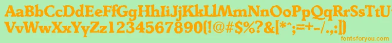 DerringerantiqueXboldRegular Font – Orange Fonts on Green Background