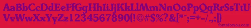 DerringerantiqueXboldRegular Font – Purple Fonts on Red Background