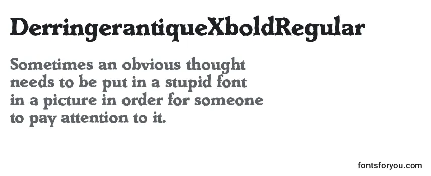 Review of the DerringerantiqueXboldRegular Font