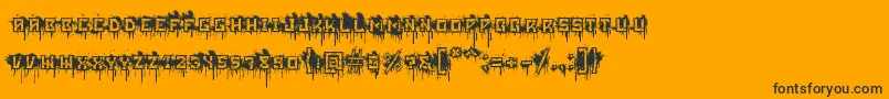 BloodblocksProject-Schriftart – Schwarze Schriften auf orangefarbenem Hintergrund