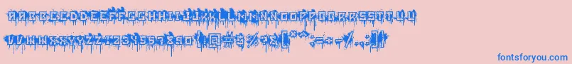 BloodblocksProject Font – Blue Fonts on Pink Background