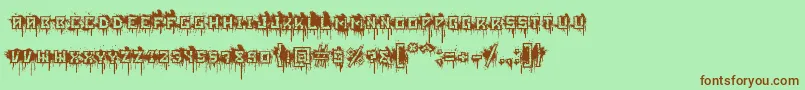 BloodblocksProject Font – Brown Fonts on Green Background