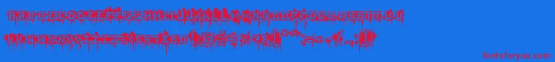 BloodblocksProject Font – Red Fonts on Blue Background