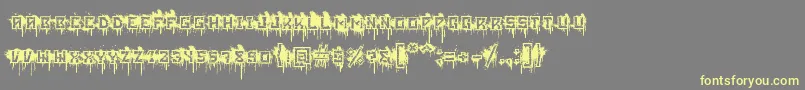 BloodblocksProject Font – Yellow Fonts on Gray Background