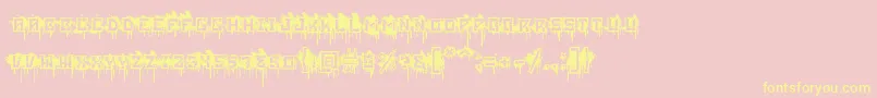 BloodblocksProject Font – Yellow Fonts on Pink Background