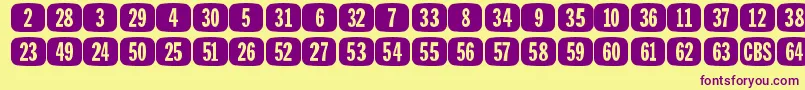 TeeVeeSetJl Font – Purple Fonts on Yellow Background