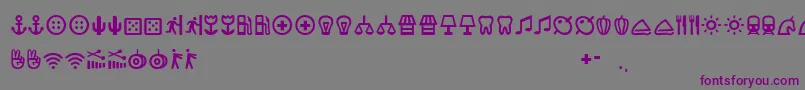 フォントAnclaAlphabet – 紫色のフォント、灰色の背景