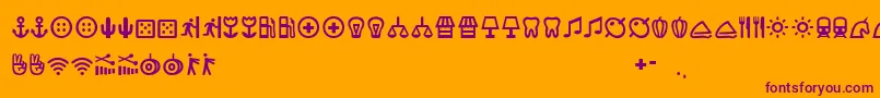 Шрифт AnclaAlphabet – фиолетовые шрифты на оранжевом фоне