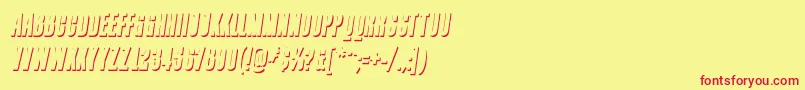ContainmentshadeRegular-Schriftart – Rote Schriften auf gelbem Hintergrund