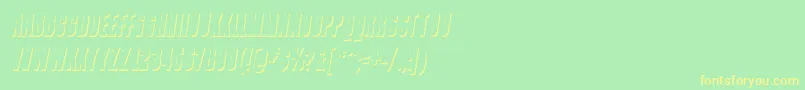 ContainmentshadeRegular-Schriftart – Gelbe Schriften auf grünem Hintergrund