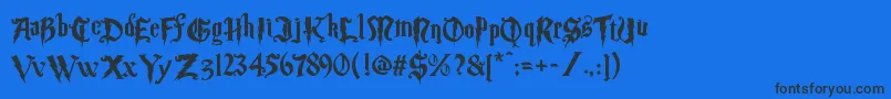 Magicschooltwo Font – Black Fonts on Blue Background