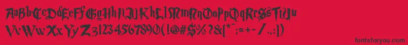 Magicschooltwo Font – Black Fonts on Red Background