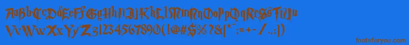 Шрифт Magicschooltwo – коричневые шрифты на синем фоне