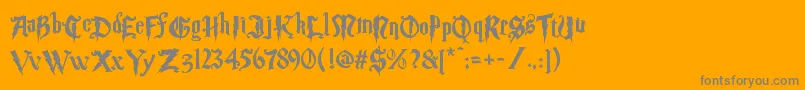Fonte Magicschooltwo – fontes cinzas em um fundo laranja