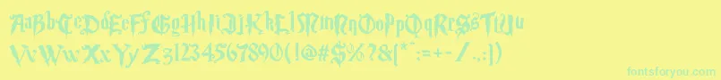 Magicschooltwo Font – Green Fonts on Yellow Background