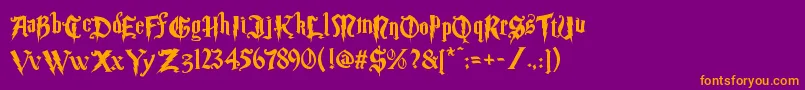 Magicschooltwo Font – Orange Fonts on Purple Background