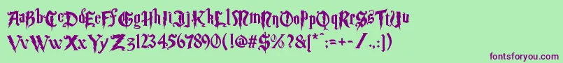 Magicschooltwo Font – Purple Fonts on Green Background