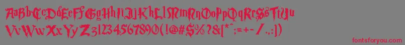 Magicschooltwo Font – Red Fonts on Gray Background