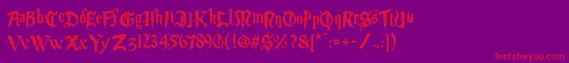 Magicschooltwo Font – Red Fonts on Purple Background