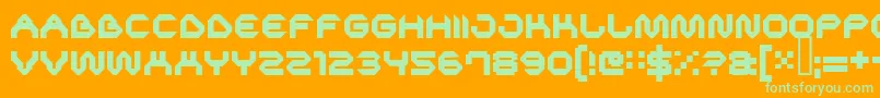 SuperfluidSoft-Schriftart – Grüne Schriften auf orangefarbenem Hintergrund