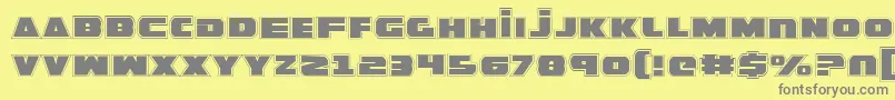 GuardianPro-fontti – harmaat kirjasimet keltaisella taustalla