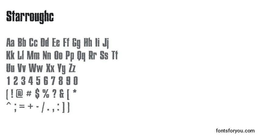 Starroughc-fontti – aakkoset, numerot, erikoismerkit