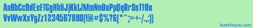 Starroughc Font – Blue Fonts on Green Background