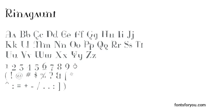 A fonte Rinagaunt – alfabeto, números, caracteres especiais