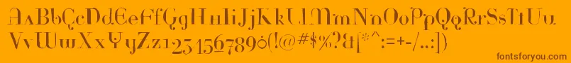 Weitere Informationen zur Rinagaunt-Schriftart Rinagaunt-Schriftart – Braune Schriften auf orangefarbenem Hintergrund