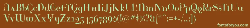 Rinagaunt Font – Green Fonts on Brown Background