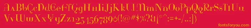 Rinagaunt Font – Orange Fonts on Red Background