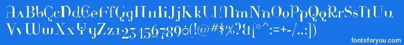 Rinagaunt Font – Yellow Fonts on Blue Background