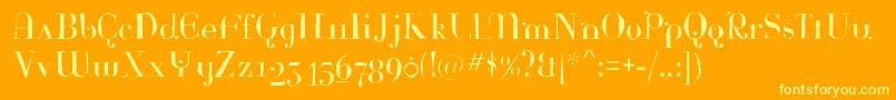 Rinagaunt Font – Yellow Fonts on Orange Background